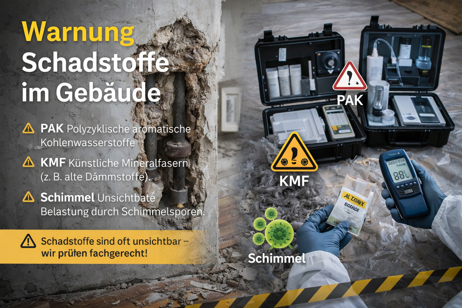 Schadstoffe bei Wasserschäden: KMF, PAK & Co. – Praxisleitfaden für Sanierung