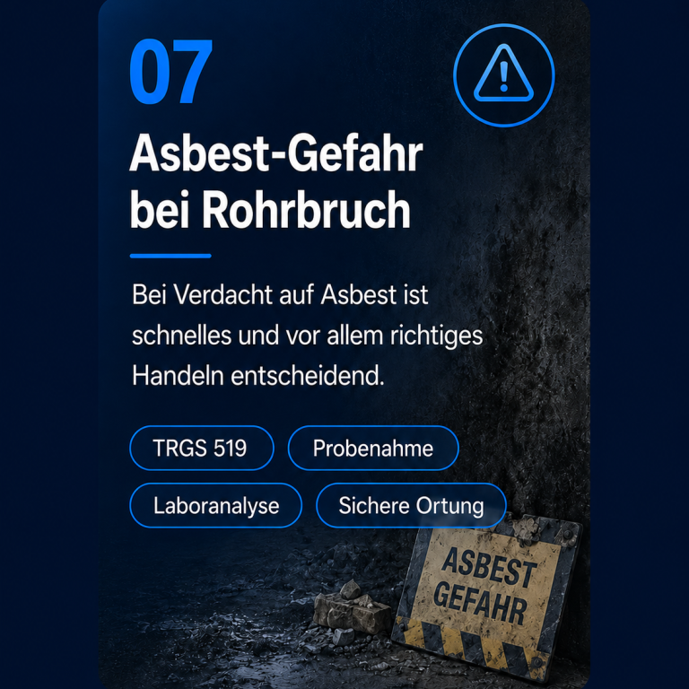 Asbest Gefahr bei Rohrbruch und Sanierung im Altbau