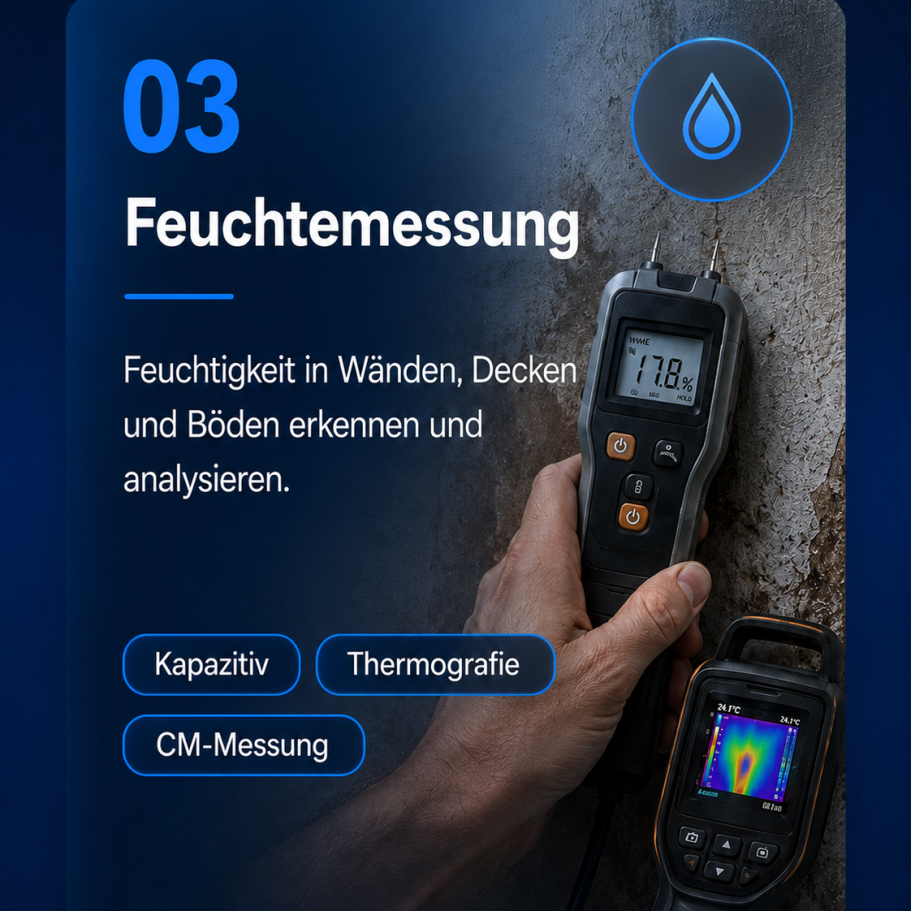 Feuchtemessung an Wand und Boden nach Wasserschaden