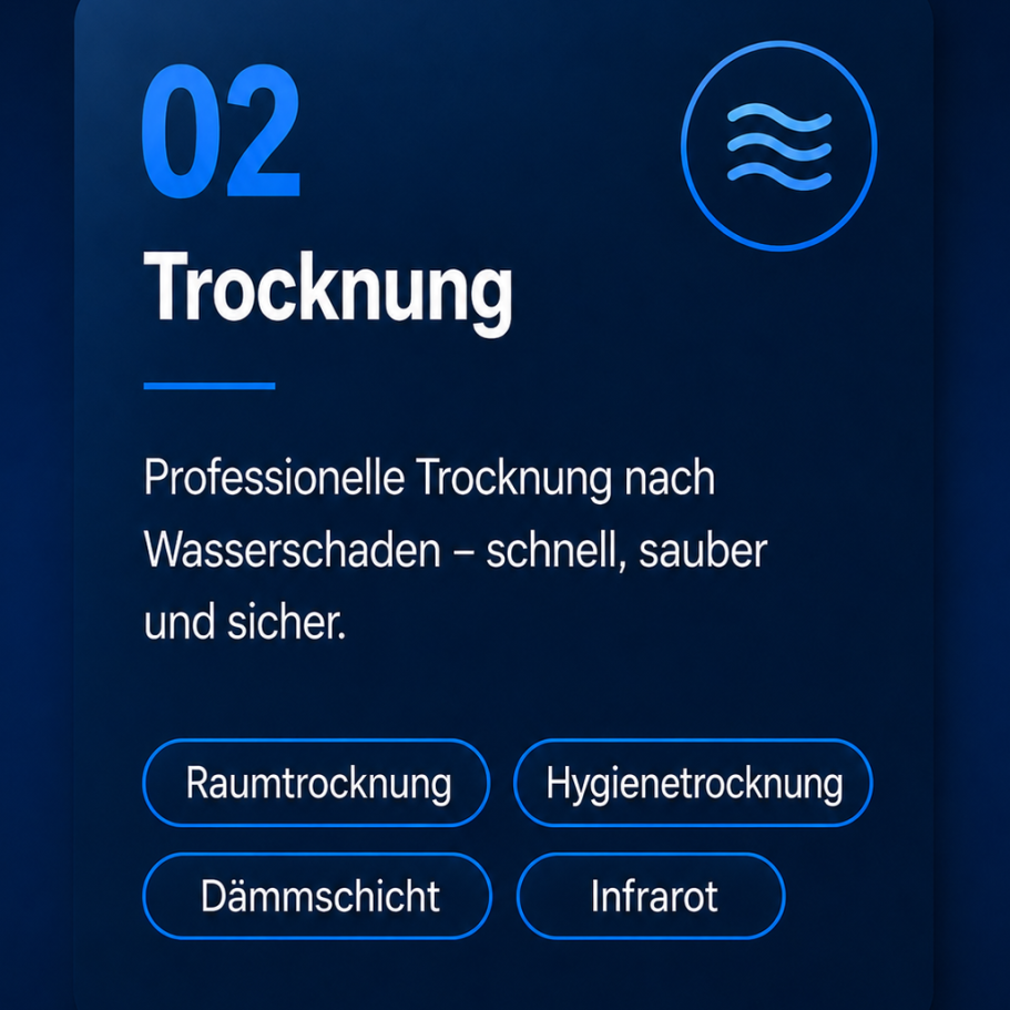 Technische Trocknung nach Wasserschaden mit Bautrocknern